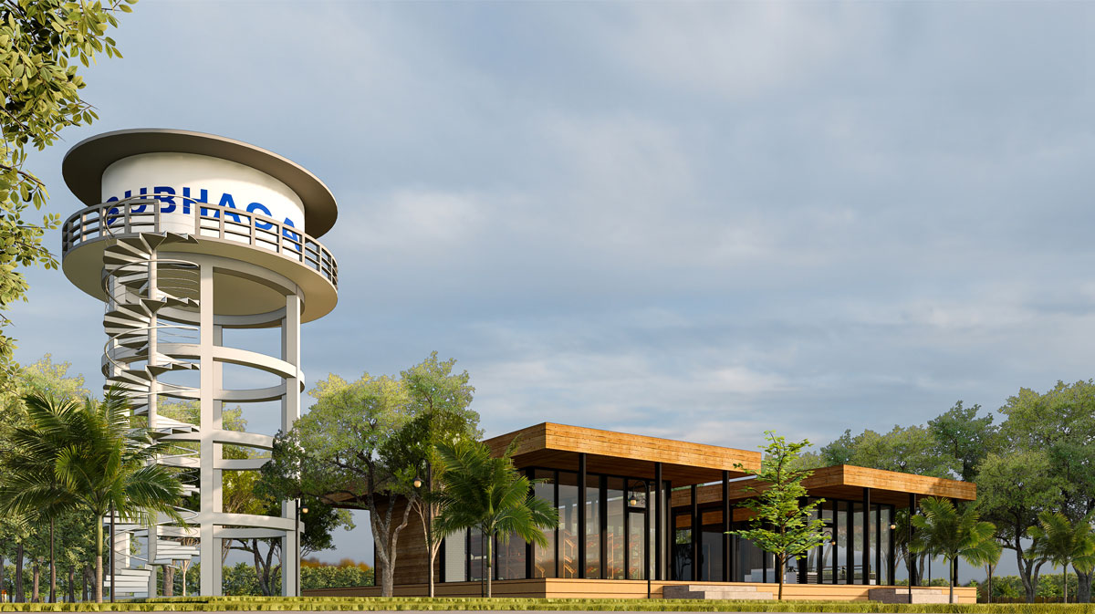 Subhaga clubhouse and landscaped grounds